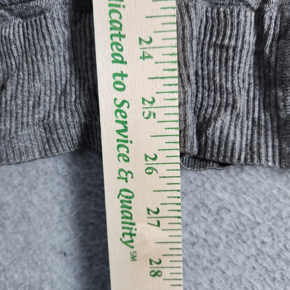 Candie's Cardigan Sweater Womens Large Gray Lace Back Floral Knit Button Front - Picture 5 of 7